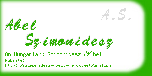 abel szimonidesz business card